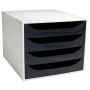 ECOBOX Caisson 4 tiroir Office gris/noir