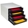 ECOBOX Caisson 4 tiroir Office gris/noir