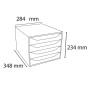 ECOBOX 4 tiroirs gris/bleu glacé transpa