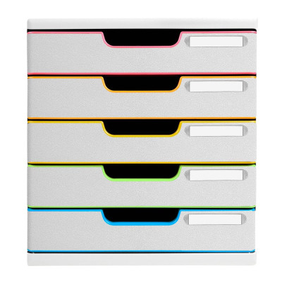 MODULO A4 5 tiroirs blanc/arlequin/blanc