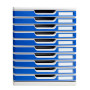 MODULO A4+ 10 tiroirs gris lumière/bleu