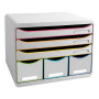 STORE-BOX MAXI 6 tiroir blanc/arlequin/b
