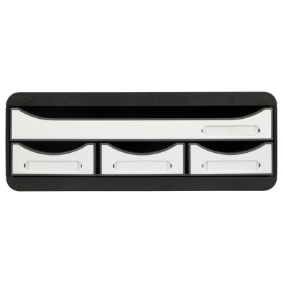 TOOLBOX MINI 4 tiroirs noir/blanc glossy
