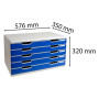 MODULO A3+ 5 tiroirs gris lumière/bleu