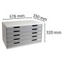 MODULO A3+ 5 tiroirs gris lumière/granit