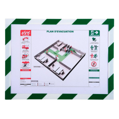 Pochette affichage magnétiq A4 Vert/Blc