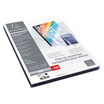 Bte 100 plats A4 PVC Cristal 15/100°