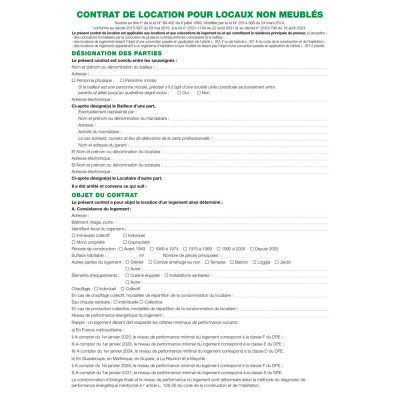 FLLES C. L. POUR LOCATION NON MEUBLÉE