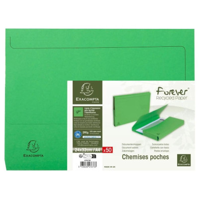 Pt 50 chemises poche FOREVER A4 vert