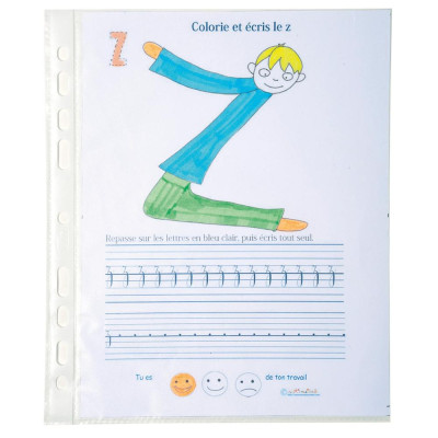 Sachet 10 Poch.perf.Ecolier PP grainé