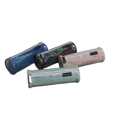 Trousse ronde PU Glitter 4 coul.ass