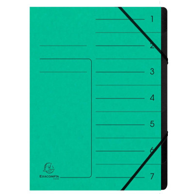 Trieur agrafé int. noir 7 comp. vert