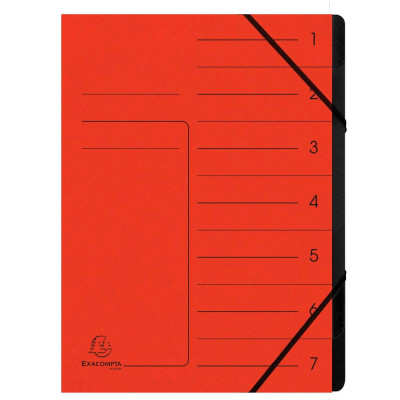 Trieur agrafé int. noir 7 comp. rouge