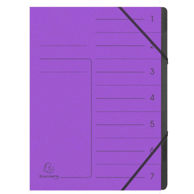 Trieur agrafé int. noir 7 comp. Violet