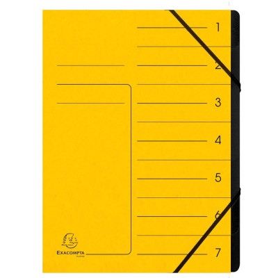 Trieur agrafé int. noir 7 comp. Jaune
