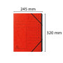 Trieur agrafé int. noir 12 comp. rouge