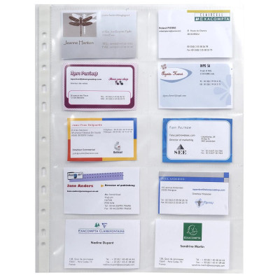 SACHET 10 POCH. A4 PP 10 cartes visite