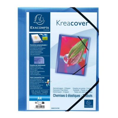 Chem. 3 rab. élast. Perso PP A4 KC bleu