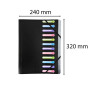 Trieur 12 comp 3 rabats PP Noir