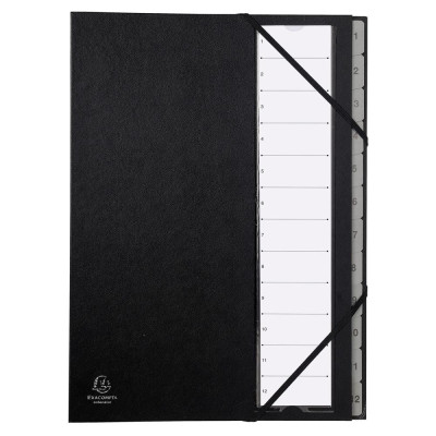Trieur 12 compartiments Numériques Noir