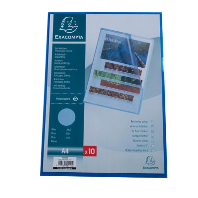 SACHET 10 POCH.COINS PP Grainé BLEU
