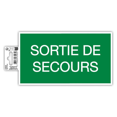 Panneau adhésif Issue de secours 20cm FR