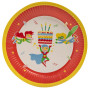 10 Assiettes carton rond 23cmSuper héros