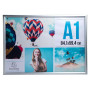 Cadre mural aluminium A1 alu/cristal