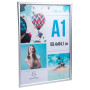 Cadre mural aluminium A1 alu/cristal