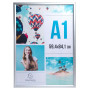 Cadre mural aluminium A1 alu/cristal