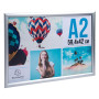 Cadre mural aluminium A2 alu/cristal