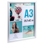 Cadre mural aluminium A3 alu/cristal