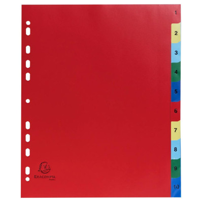 Intercalaires 1-10 A4+ PP onglets impr.