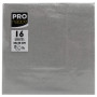 16 Serviettes OUATE 33x33cm Argent