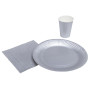16 Serviettes OUATE 33x33cm Argent