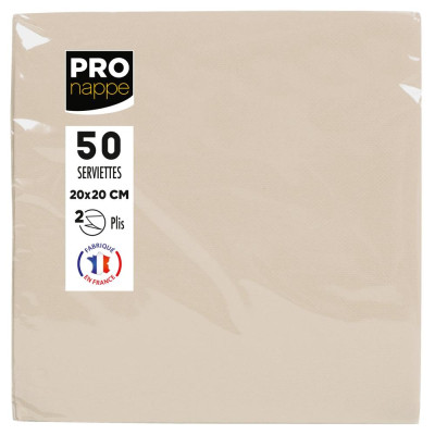 50 Serviettes OUATE micro-gauf.20X20 Ivoire