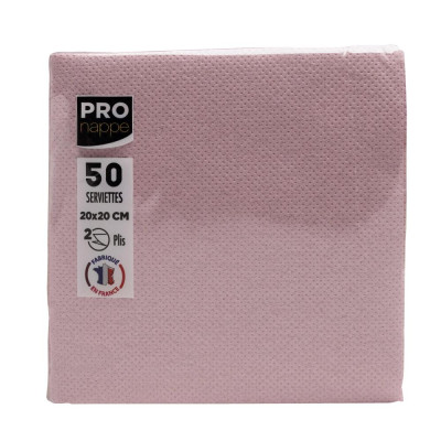 50 Serviettes OUATE 20X20cm Vieux rose