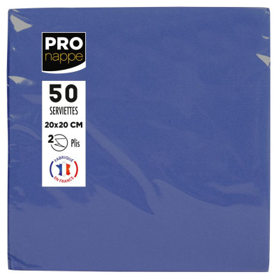 50 Serviettes OUATE micro-gaufré 20X20 Marine