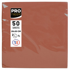 50 Serv.OUATE micro-gauf.20X20 Terracotta