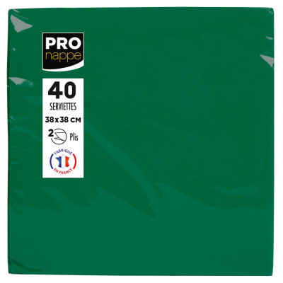 40 Serviettes OUATE micro-gauf.38X38Vert sapin