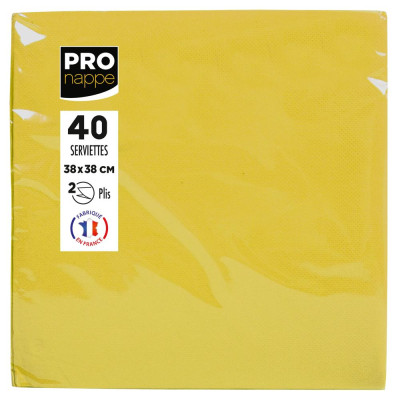 40 Serviettes OUATE micro-gauf.38X38Jaune