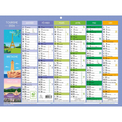 Calendrier illustré 29,5x22 Tourisme 7 m