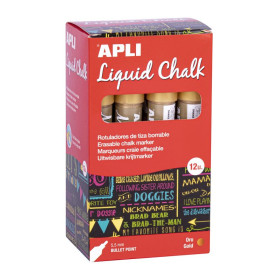 CRAIE LIQ EFFACABLE OR METAL 5,5MM 12U