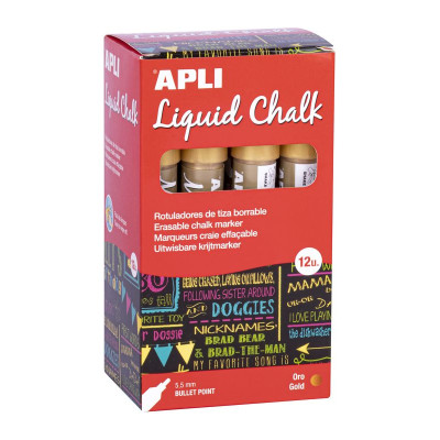 CRAIE LIQ EFFACABLE OR METAL 5,5MM 12U
