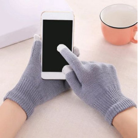 Gants en coton tactile gris clair