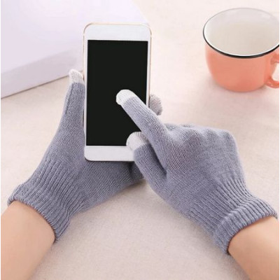 Gants en coton tactile gris clair
