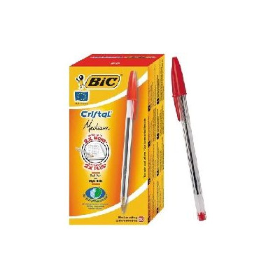 50 Bics stylo bille cristal rouge    12963