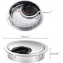 Passe Câbles Bureau Rond Encastrable, Passe Fil 60mm Métal Brossé ARGENT