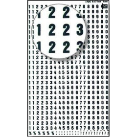 Chiffres transfert noir 4mm - 1Feuille