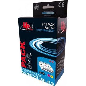 Pack UP 5 cart pour Epson E-715 2Bk12ml+C+M+Y 10ml